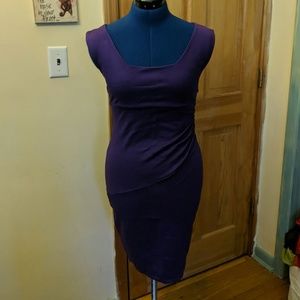 Express Purple Sleeveless Dress w/Ruching